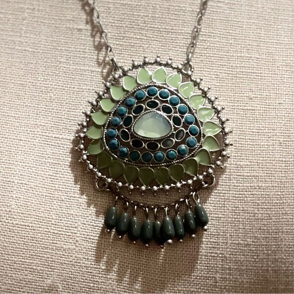 Lia Sophia "EUCALYPTUS" Fringed Necklace  NEW W TAGS - Picture 3 of 15